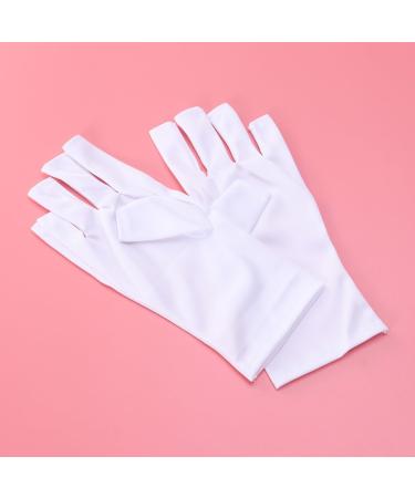 FRCOLOR 3 Pairs Gel Manicure Gloves Chinese Wooden Pillow Uv Shield Glove Silicone Ear Display Nail Cotton Glove Anti Uv Glove Half-Finger Gloves White Thin Section - Buy Online on GoSupps.com