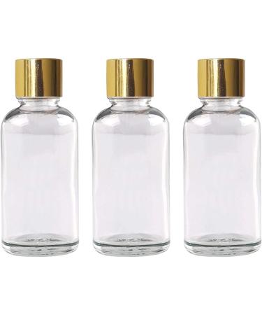 Zenvista 5 Pack Clear Glass Round Bottles 30ml with Golden Screw Cap - Perfect for DIY Supplies Essential Oils Serums & Perfumes | ZMG09 - Buy Online on GoSupps.com