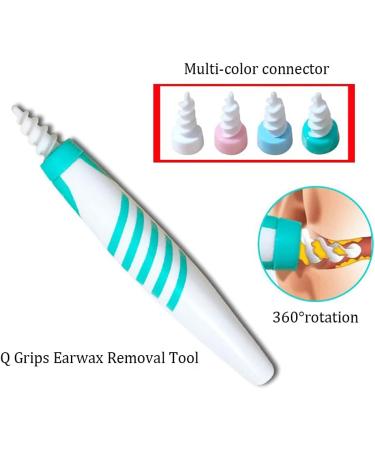 QGrips Earwax Removal Tool - Safe Spiral Silicone Earwax Remover with 16 Replacement Heads for Adults & Kids - Buy Online on GoSupps.com