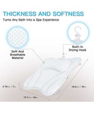 Premium Bath Pillow for Tub - Comfort Spa Bathtub Cushion with Non-Slip Suction Cups - Buy Online on GoSupps.com