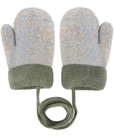Cozy Toddler Winter Gloves with String | 1-3Yrs | Grey/Bear Print - Buy Online on GoSupps.com