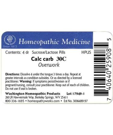 Calcarea Carbonica 30C - 900 Pellets for Overwork Relief | Homeopathic Remedy from America's Oldest Company - Buy Online on GoSupps.com