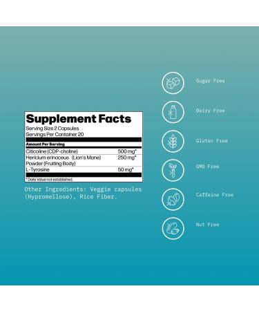 Mikra Cognitive Enhancer - Nootropic Brain Support Supplement with Citicoline Lion s Mane & L-Tyrosine - Cognitive & Memory Support Formula for Mental Clarity Focus & Brain Health - 40 Capsules - Buy Online on GoSupps.com