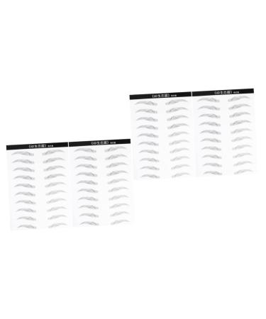 Beavorty 4 Sheets Pairs Waterproof Stickers Eyebrow Transfers Stickers Transfer Stickers Make up 6d Cosmetic