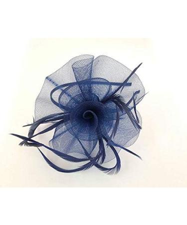 Ladies Feather Aliceband Fascinator Swirl Design Headband Weddings Races Royal Ascot Hair Accessory (Navy Blue) - Buy Online on GoSupps.com