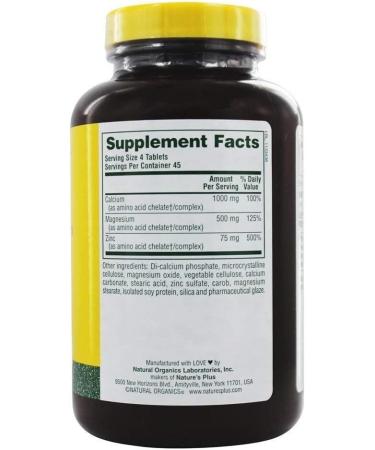 Nature's Plus CalMag Zinc - 180 Tablets for Optimal Bone & Immune Support - Buy Online on GoSupps.com