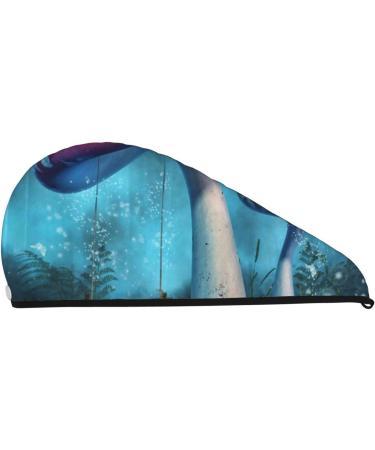 Microfiber Hair Drying Cap - Fantasy Mushrooms Towel Wrap for Quick Drying Curly Long & Thick Hair | Soft & Absorbent - Buy Online on GoSupps.com