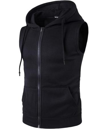 Men's Sleeveless Hooded Tank Top - Lightweight Workout Vest for Bodybuilding - Black, Large - Buy Online on GoSupps.com