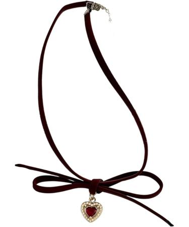 Oralgos Elegant Heart Necklace | Vintage Collarbone Chain & Choker | Fashion Jewelry in PU Alloy - International Shipping - Buy Online on GoSupps.com