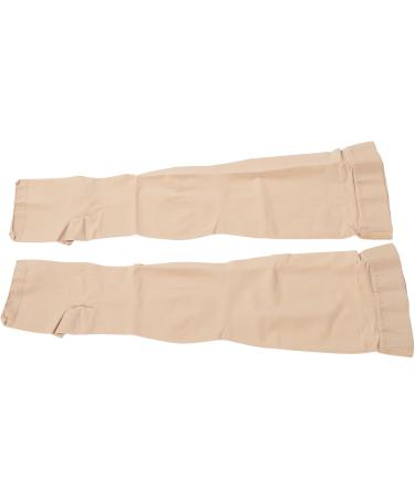 3XL Beige Open Toe Compression Stockings - Thigh High 23-32 mmHg Silicone Band Unisex Opaque for Varicose Veins - Buy Online on GoSupps.com