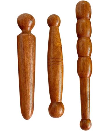 Lurrose 12-Piece Wooden Massage Stick Set | Head Face Neck & Body Relaxation | Thai Spa Tools for Travel & Reflexology | 12x2.5cm - Buy Online on GoSupps.com