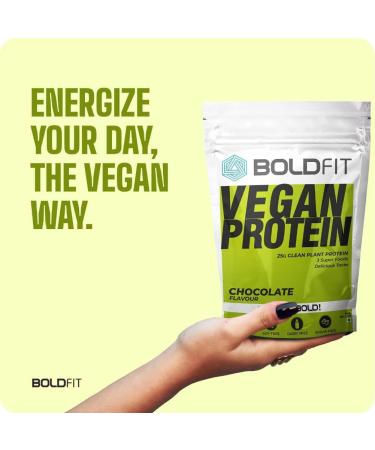 Bo-ldfit Vegan Plant Protein Powder for Men & Women - Supports Metabolism Immunity & Antioxidants - Chocolate Flavor 500g - Buy Online on GoSupps.com