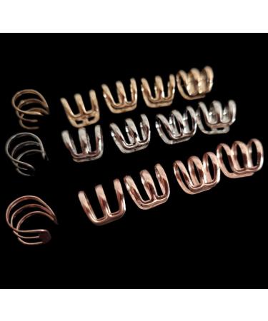 15 Pack Adjustable Non-Piercing Ear Clip Beard Beads Cuff Clip Hair Braid Rings - Hair Jewelry Tools in Gold, Silver, Rose Gold - Buy Online on GoSupps.com
