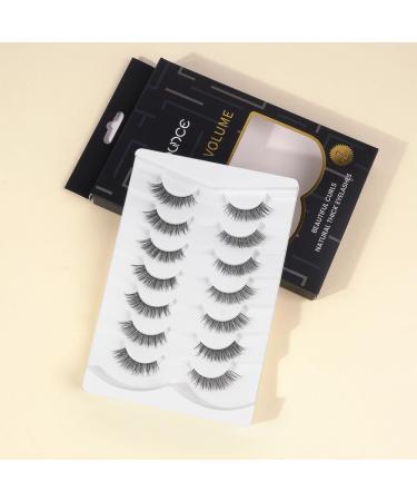 Buy Wispy Natural Faux Mink Cat Eye False Eyelashes - 3D Vegan 7 Pairs Full Strip with Clear Band - International Shipping Available - Buy Online on GoSupps.com