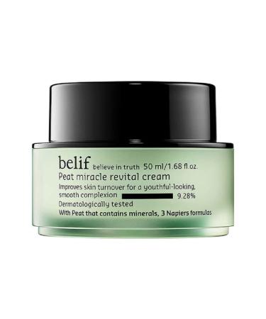 belif Peat Miracle Revital Cream | Rich Velvety Soft Face Moisturizer | Blend of 80+ Different Herbs Transform Tired Skin | Anti-Aging Face Cream for Elasticity | Repairing Facial Cream | 1.68 Fl Oz