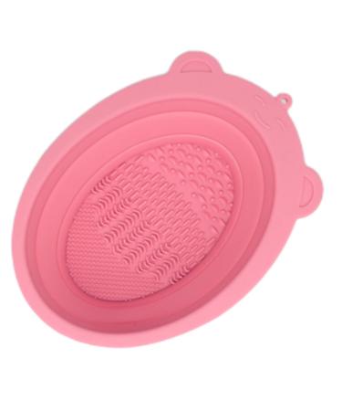 Buy Foldable Silicone Makeup Brush Cleaning Mat & Bowl - Pink Brush Cleaner Pad for Sponges | International Shipping Available - Buy Online on GoSupps.com