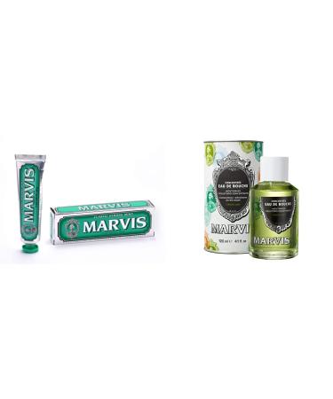 Marvis Classic Strong Mint Toothpaste Classic Strong Mint Toothpaste, 3.8 oz & Strong Mint Mouthwash, Concentrate, 4.1 Fl Oz