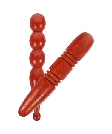 Beavorty 2 pieces reflex zone massage foot hand massage acupressure pen wood massage tab tools traditional trigger point massager thai massage stick deep tissue rod