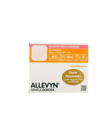 New Allevyn Gentle Border 7.5cm x 7.5cm (10s) 1 Count (Pack of 1)