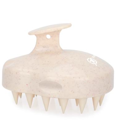 FREATECCH CHARD Massage brush Shampoo brush for hair washing head massage and hair growth silicone ridge care hair root and removal dandruff improved wheat straw handle beige beige classic