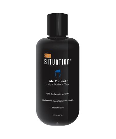Mr. Radiant Daily Face Wash Deep Cleans Exfoliates and Prevents Breakouts. Men's Hydrating and Moisturizing Skincare Facial Cleanser Removes Dirt and Oil Formulated with Natural Ingredients 8oz