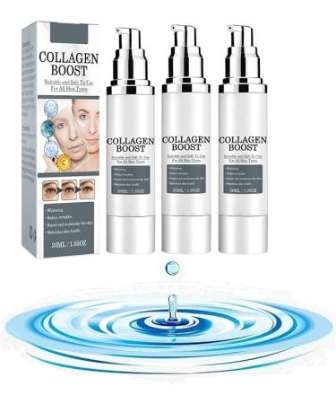 3Pcs Collagen Boost Advanced Collagen Boost Anti Aging Serum Collagen Boost Cream Collagen Boost Anti-Wrinkle Cream Collagen Booster for Face 30ML/1.05FL.OZ