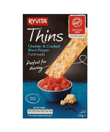 Ryvita Cheddar & Black Pepper Thins 125 g