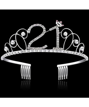 Veewon 21st Birthday Tiara Crown Crystal Princess Crowns Happy Birthday Hair Accessories - Buy Online on GoSupps.com