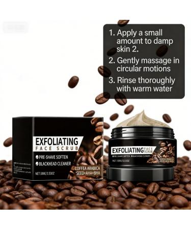 Coffee Facial Scrub for Men - Facial & Beard Cleansing Pore Refining Refreshing Comfortable & Deep Cleansing Paste - Buy Online on GoSupps.com