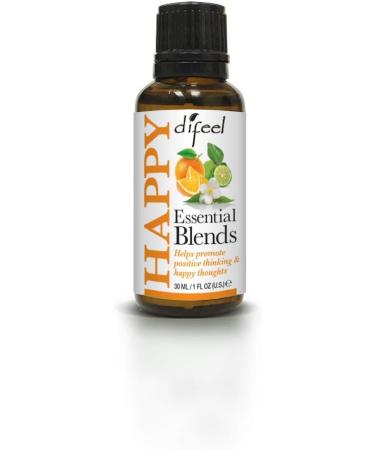 Difeel 100% Natural Essential Oil Blends - Happy 1oz | Aromatherapy Stress Relief & Wellness - Buy Online on GoSupps.com