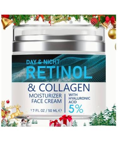 Retinol and Collagen Face Cream with Hyaluronic Acid Day and Night Anti-Aging Moisturizer 5% Formula for Fine Lines Wrinkles 1.7 fl oz - Buy Online on GoSupps.com