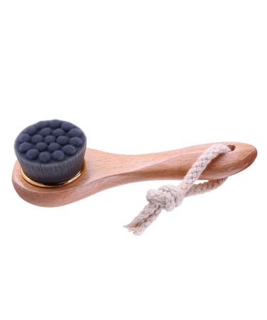 Facial Cleansing Brush Manual Face Brush Bamboo Charcoal Bristles Wooden Handle for Washing Face Deep Pore Exfoliation Wash Makeup Massaging Brush