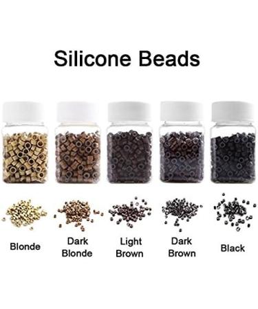 1000 Silicone Micro Link Rings 5mm Lined Beads for Hair Extensions Tool (#BLACK) - Buy Online on GoSupps.com