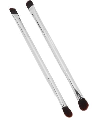 Double Ended Eyeshadow Brush with Soft Fiber Hair Professional Silver Makeup Brush Concealer Brush for Women and Makeup Artist Even Powder Grasping Electroplated Handle  - Buy Online on GoSupps.com
