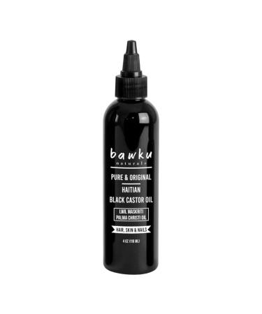 bawku naturals Haitian Black Castor Oil Original & Pure Lwil Maskriti Palma Christi Oil From Haiti For Hair Skin & Nails (4 ounce) 4 Fl Oz (Pack of 1)