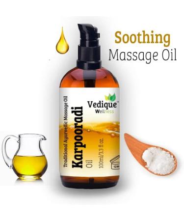 Vedique Remedies Karpooradi Oil 500ml - Ayurvedic Camphor-Rich Massage Oil for Muscles Joints & Deep Relaxation | 100% Natural - Buy Online on GoSupps.com