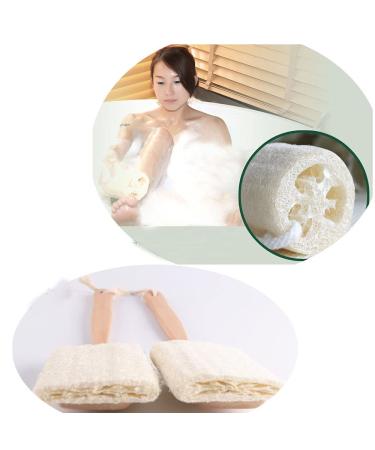 Oillgkori All-Natural Loofah Body Brush with Long Wooden Handle - Exfoliating Luffa for Shower, Bath, Spa - Buy Online on GoSupps.com