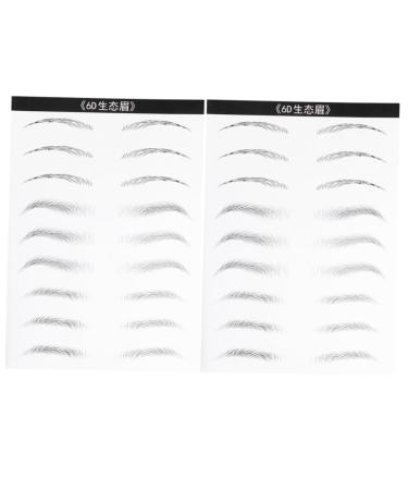 BIUDECO 2 Pairs Natural Brow Stickers Eyebrowsb Eyebrow Makeup Tools Eyebrow Stickers Patch Disposable Miss 21x15cm Black 003