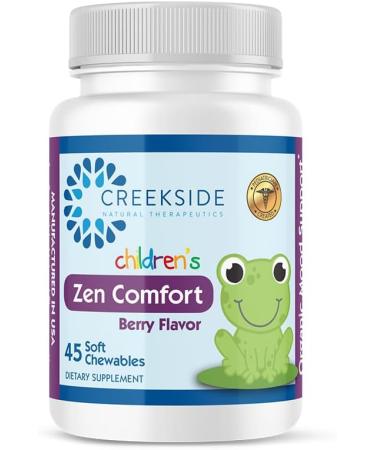 Creekside Naturals Children's Comfort with P5P, L5-HTP, Passionflower, Zinc, Pediatrician Formulated, Zero Sugar, Vegan, Berry Flavor, 45 Soft Chewables - Buy Online on GoSupps.com