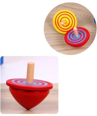 YeahiBaby Wooden Spinning Top - Traditional Colorful Wooden Toy Set for Kids (4 Pieces) - Perfect Gift for Children - Buy Online on GoSupps.com