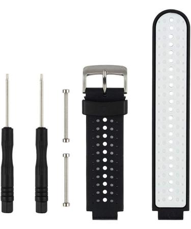 Adjustable Silicone Watch Band for Garmin Forerunner 235 & Approach S20 S5 S6 - Black/White - Buy Online on GoSupps.com