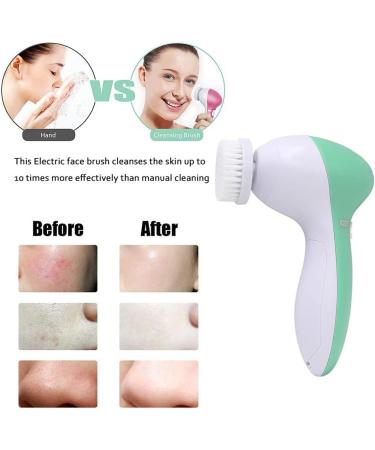 Facial Cleansing Spin Brush Set Electric Face Cleanser Brush with 7 Exfoliating Brush Heads Complete Face Spa System for Gentle Cleansing Deep Scrubbing Massaging Dead Skin Remover (Green) - Buy Online on GoSupps.com