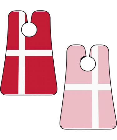 Danish Flag Print Beard Bib Apron - Men's Beard Hair Catcher for Shaving & Trimming - Black Beard Cape Cloth - Buy Online on GoSupps.com