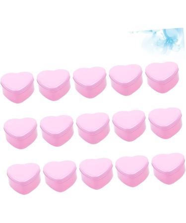 Healeved 15pcs Box Boxes Metal Tin Container Portable Fashion Candy Case Candy Box Heart-shaped Jar 9*9*4.5cm Pink - Buy Online on GoSupps.com