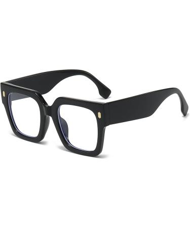 NIDOVIX Oversized Blue Light Glasses for Men & Women | Retro Thick Frame Eyeglasses - 50mm Fashionable Computer Glasses - Buy Online on GoSupps.com