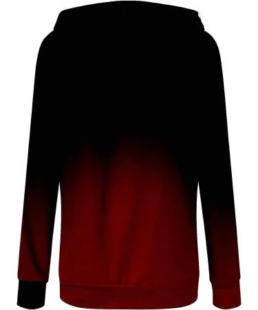 Wirziis Women's Ombre Hoodie Sweatshirt - Casual Long Sleeve Pullover with Drawstring Hood and Pocket - Soft & Comfy - Red - Medium - Buy Online on GoSupps.com