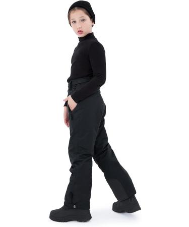 Ski Pants for Kids | Waterproof Winter Snow Pants for Boys and Girls | Size 10-12 Black - Sportneer - Buy Online on GoSupps.com