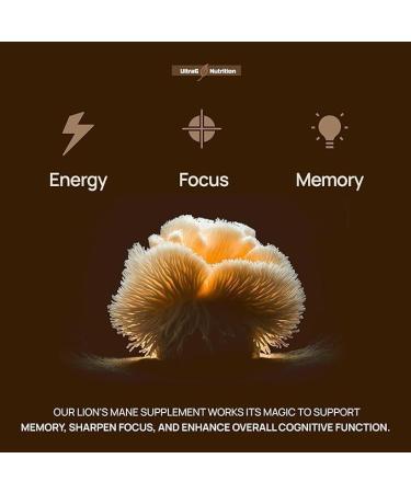 Ultra6 Nutrition Organic Lions Mane Capsules - Lions Mane Supplement with Reishi and Cordyceps - Immune Health & Cognitive Supplement for Adults (90 Veggie Capsules) - Buy Online on GoSupps.com