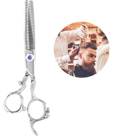 Hairdressing Shears with Antique Decoration Professional Hair Cutting Thining Scissors Salon Barber Hairdressing Shear(Thinning Shears-Silver) - Buy Online on GoSupps.com