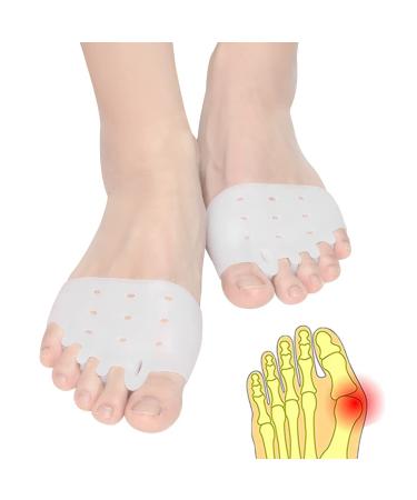 Toe Separators for Overlapping Toes Metatarsal Pads for Women and Men 4 PCS Ball of Foot Cushion Pads Toe Spacers Mortons Neuroma Pads For Blisters Bunion Metatarsalgia Forefoot Pain Relief(White) White Forefoot Cushions Pads